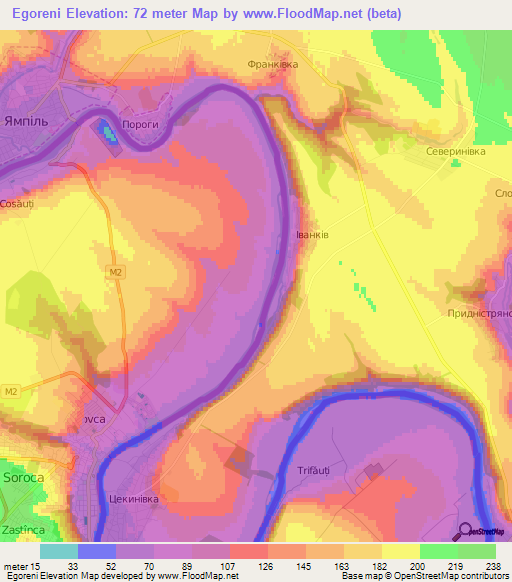 Egoreni,Moldova Elevation Map