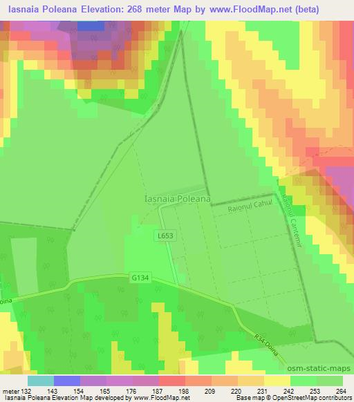 Iasnaia Poleana,Moldova Elevation Map