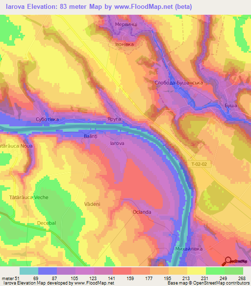 Iarova,Moldova Elevation Map