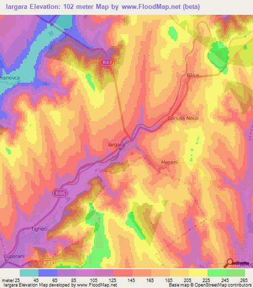 Iargara,Moldova Elevation Map