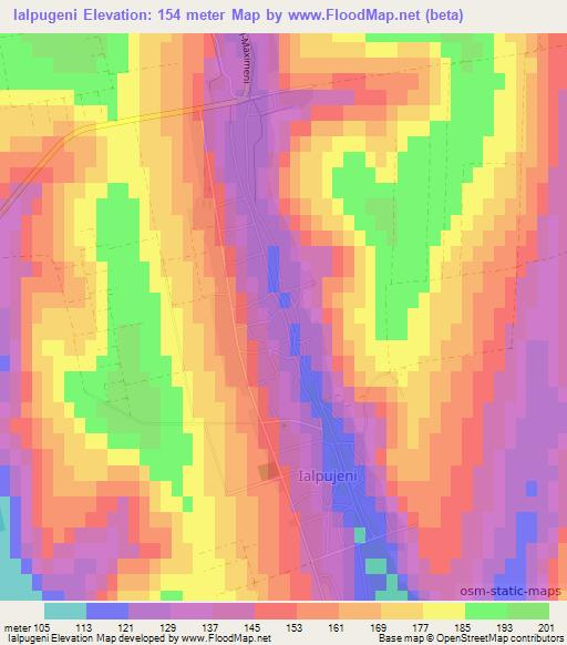 Ialpugeni,Moldova Elevation Map