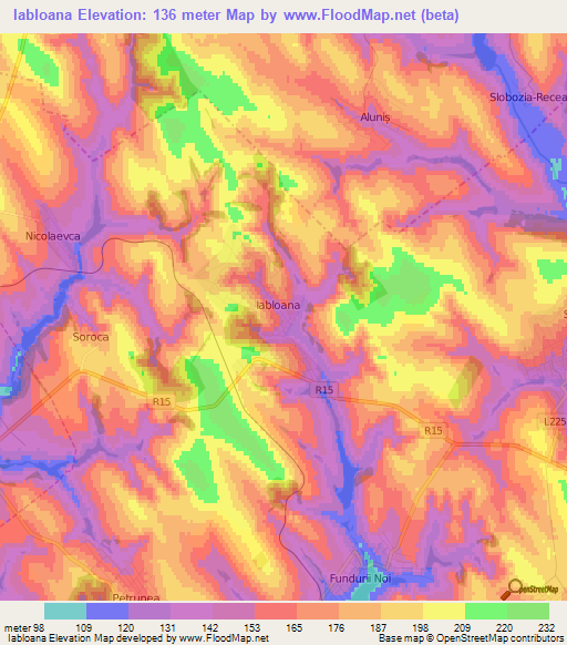 Iabloana,Moldova Elevation Map