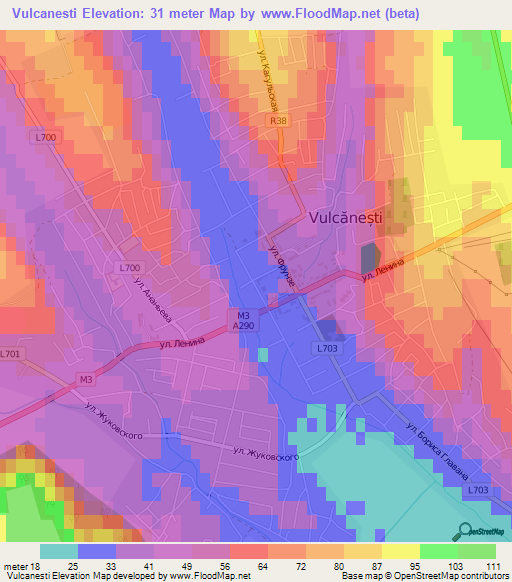 Vulcanesti,Moldova Elevation Map