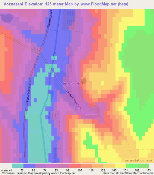 Vozneseni,Moldova Elevation Map