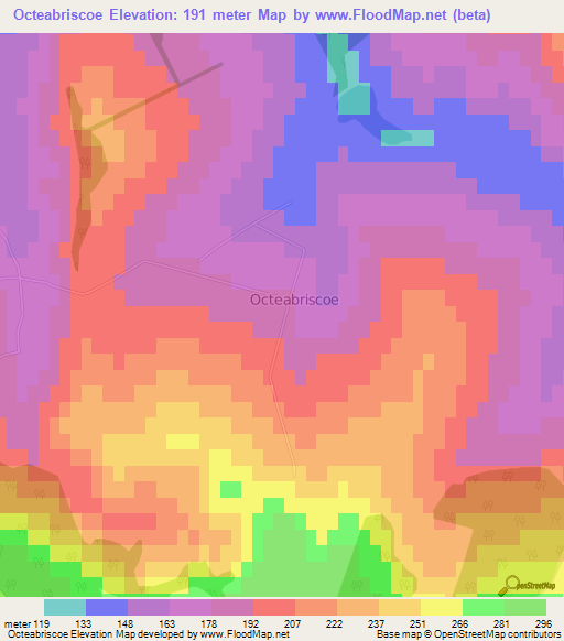 Octeabriscoe,Moldova Elevation Map