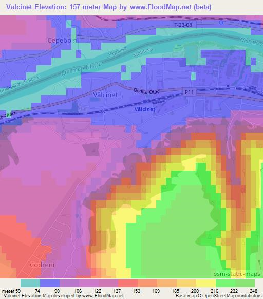 Valcinet,Moldova Elevation Map