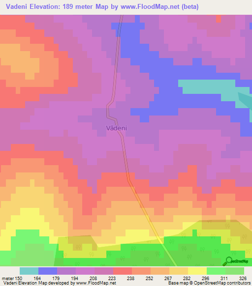 Vadeni,Moldova Elevation Map