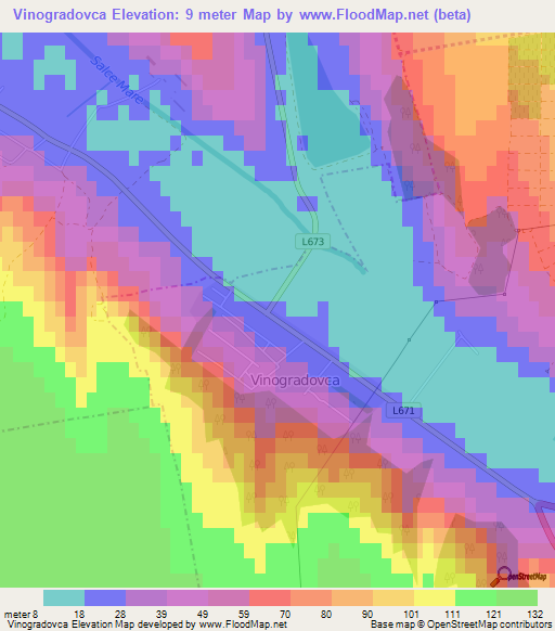 Vinogradovca,Moldova Elevation Map