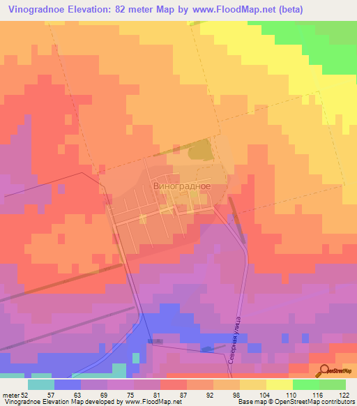 Vinogradnoe,Moldova Elevation Map