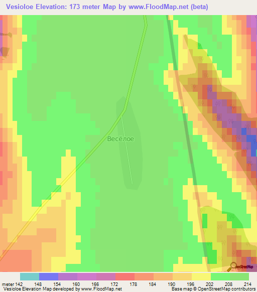 Vesioloe,Moldova Elevation Map