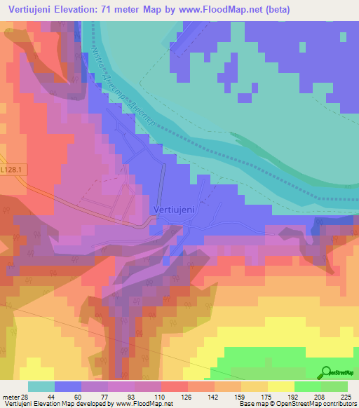 Vertiujeni,Moldova Elevation Map