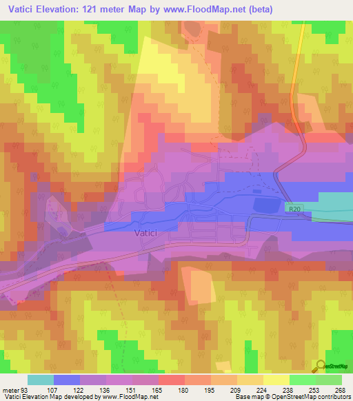 Vatici,Moldova Elevation Map