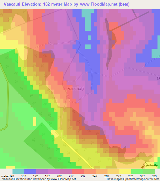 Vascauti,Moldova Elevation Map