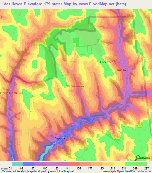 Vasilievca,Moldova Elevation Map