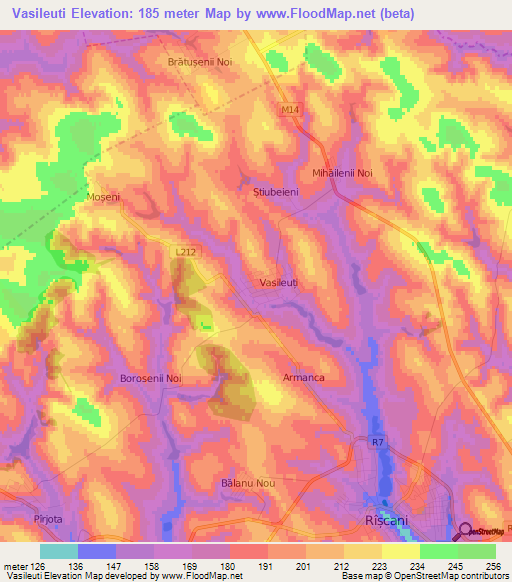 Vasileuti,Moldova Elevation Map