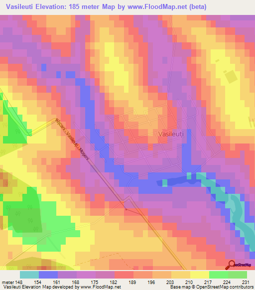 Vasileuti,Moldova Elevation Map