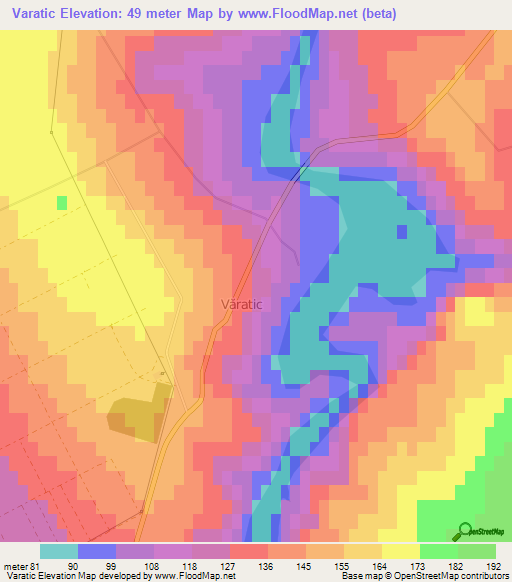 Varatic,Moldova Elevation Map