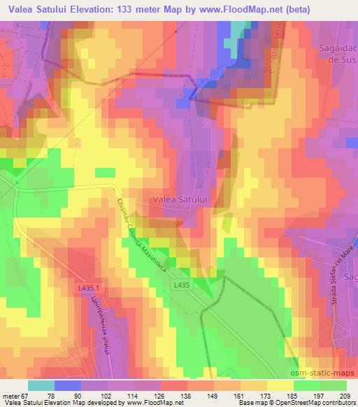 Valea Satului,Moldova Elevation Map