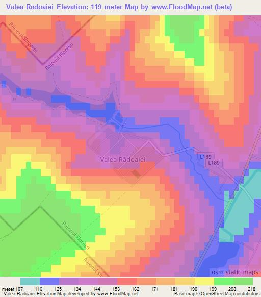 Valea Radoaiei,Moldova Elevation Map