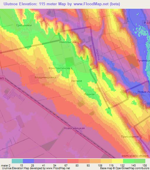 Uiutnoe,Moldova Elevation Map