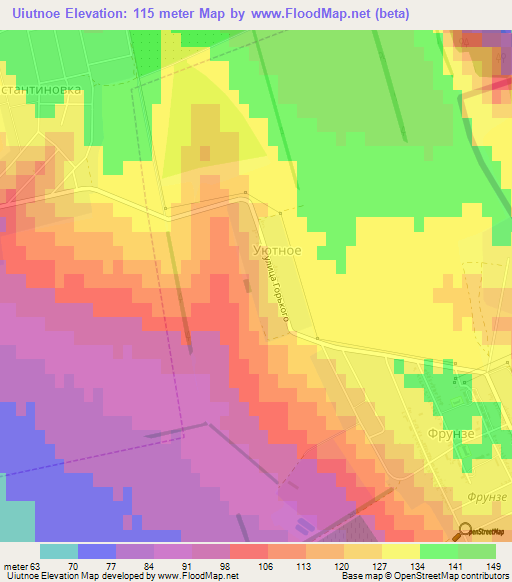 Uiutnoe,Moldova Elevation Map