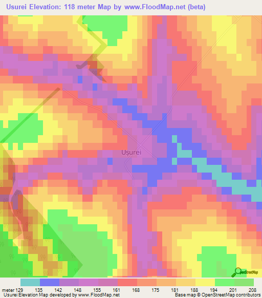 Usurei,Moldova Elevation Map