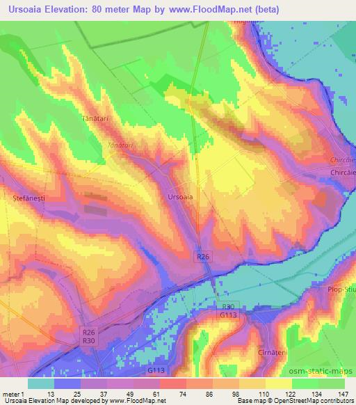 Ursoaia,Moldova Elevation Map