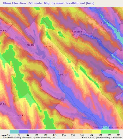 Ulmu,Moldova Elevation Map