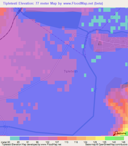 Tipletesti,Moldova Elevation Map