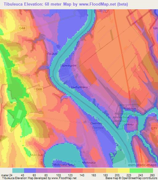 Tibuleuca,Moldova Elevation Map