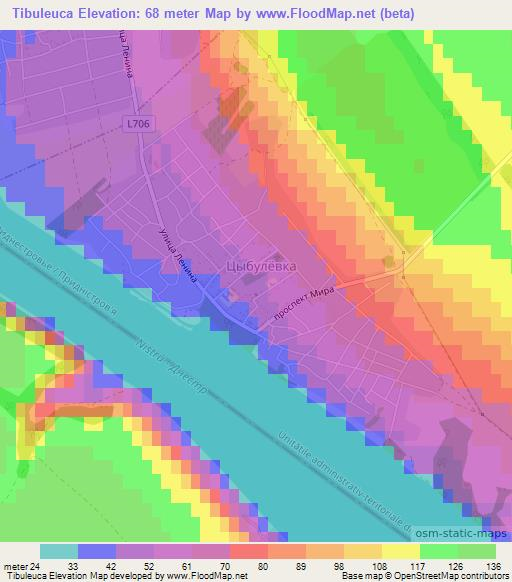 Tibuleuca,Moldova Elevation Map