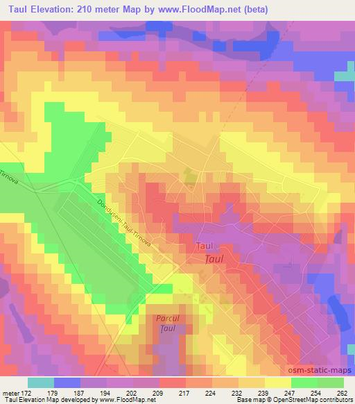 Taul,Moldova Elevation Map