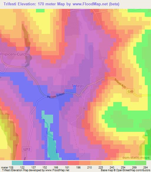 Trifesti,Moldova Elevation Map