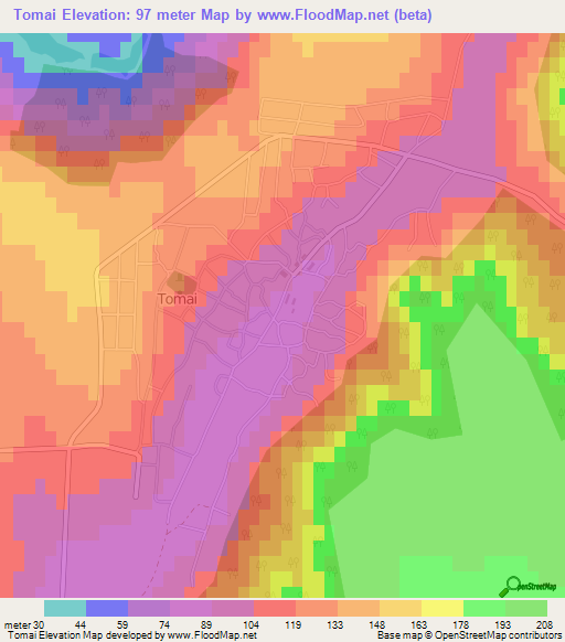 Tomai,Moldova Elevation Map