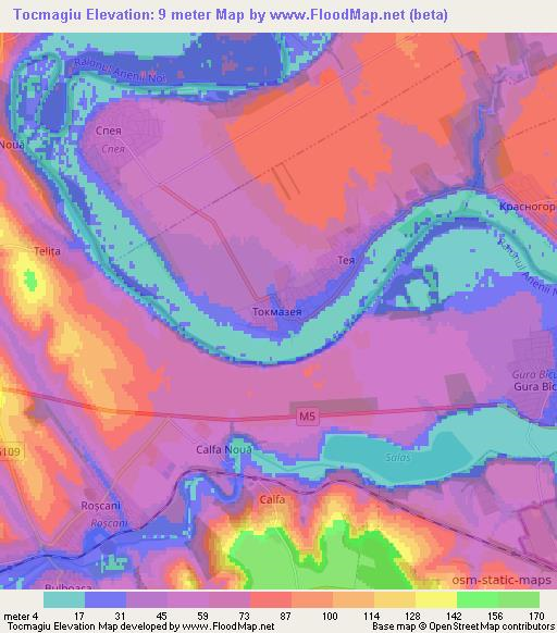 Tocmagiu,Moldova Elevation Map