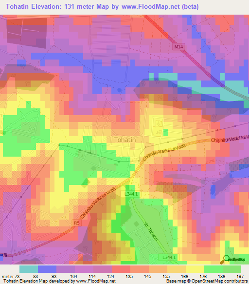 Tohatin,Moldova Elevation Map