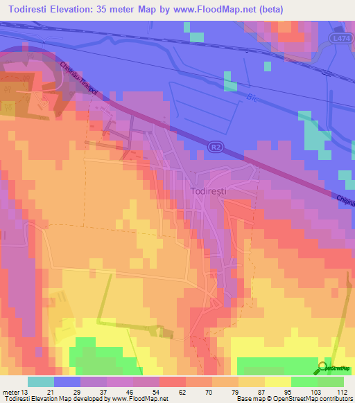 Todiresti,Moldova Elevation Map