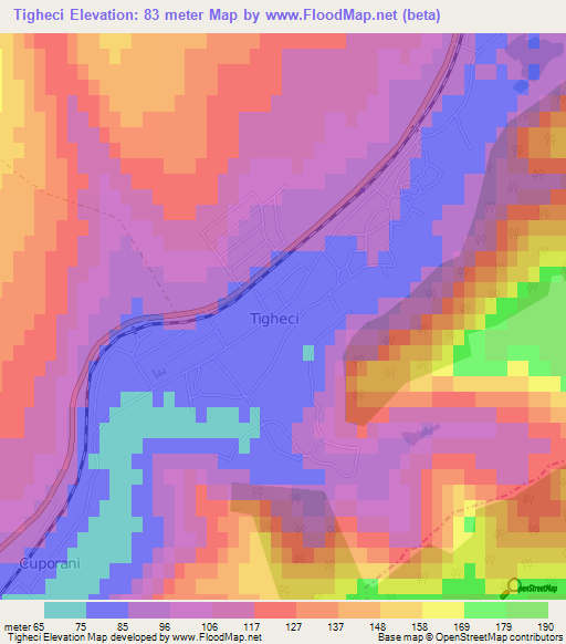 Tigheci,Moldova Elevation Map