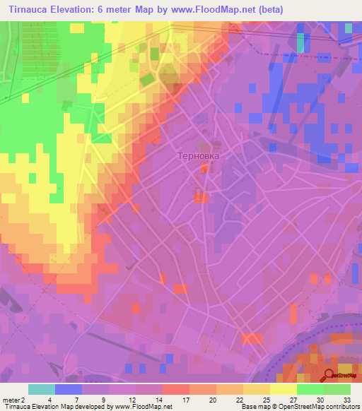 Tirnauca,Moldova Elevation Map