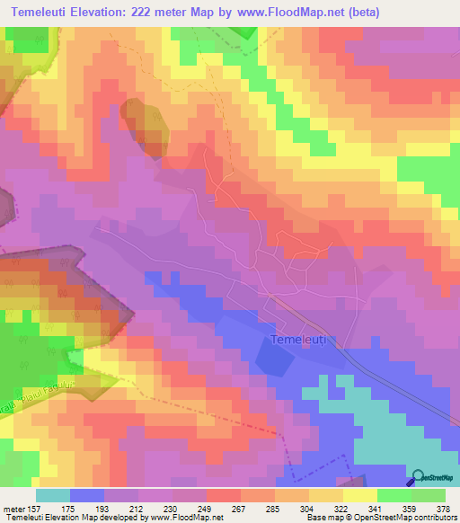 Temeleuti,Moldova Elevation Map