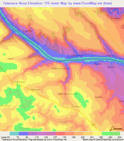 Tatarauca Noua,Moldova Elevation Map