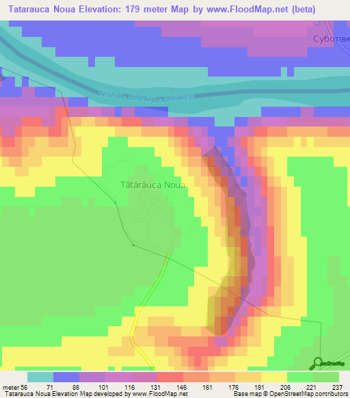 Tatarauca Noua,Moldova Elevation Map