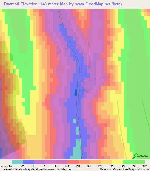 Tataresti,Moldova Elevation Map