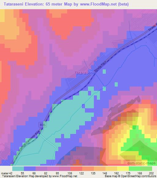 Tataraseni,Moldova Elevation Map