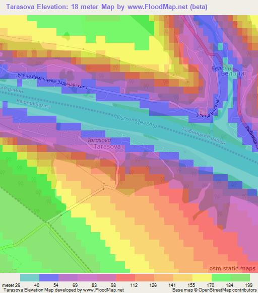 Tarasova,Moldova Elevation Map