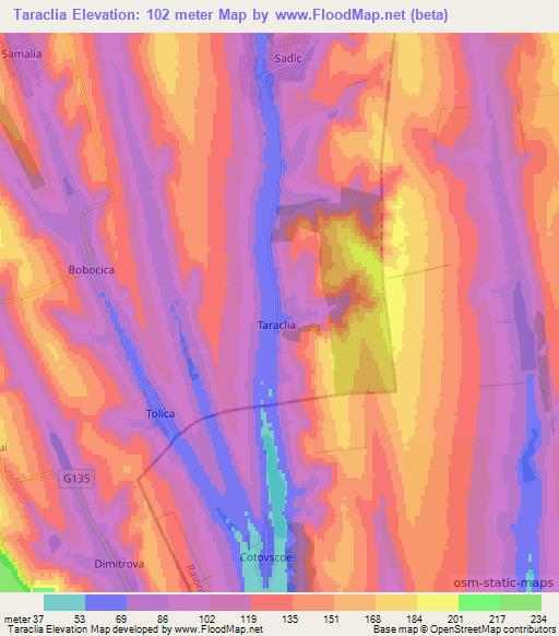 Taraclia,Moldova Elevation Map