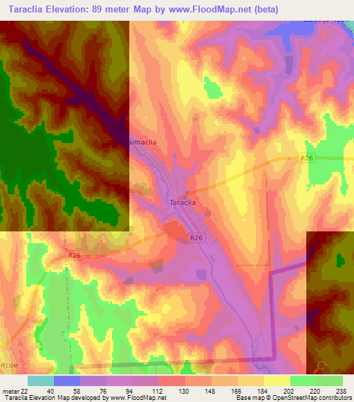 Taraclia,Moldova Elevation Map