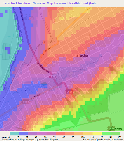 Taraclia,Moldova Elevation Map