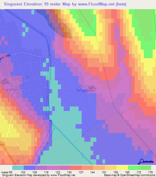 Singureni,Moldova Elevation Map