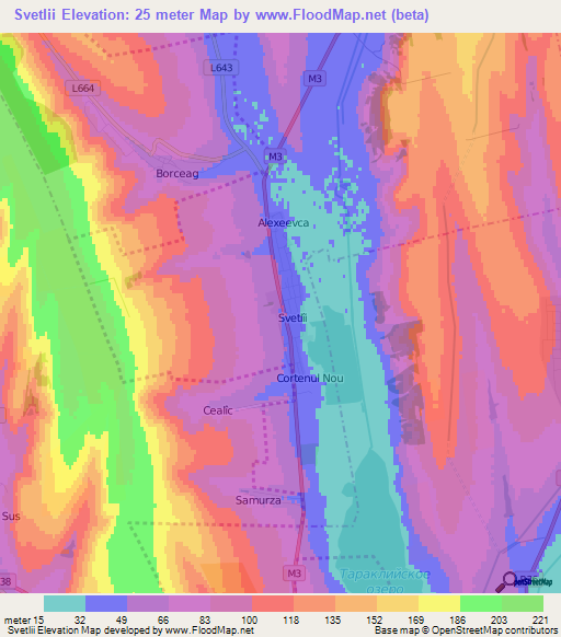 Svetlii,Moldova Elevation Map